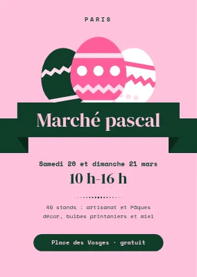 Marché de Pâques avec bannière en ruban