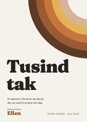 Takkekort — 70er-regnbue i hjørnet