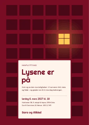 Innflyttingsfest — ett opplyst vindu