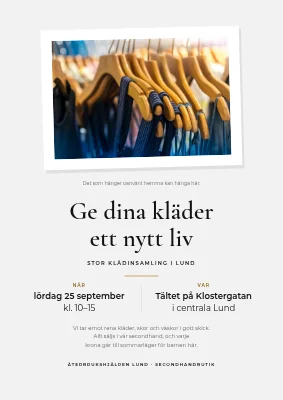 Insamling av kläder till välgörenhet