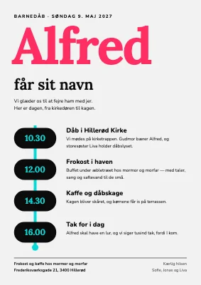 Barnedåb — dagens program