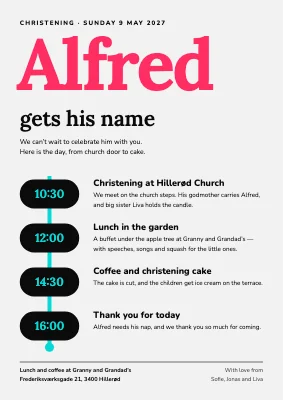 Christening — order of the day