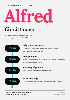 Dåp — dagens program