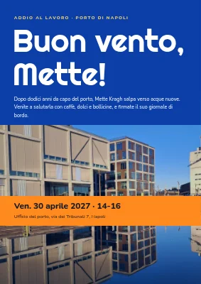 Rinfresco di addio — buon vento al porto