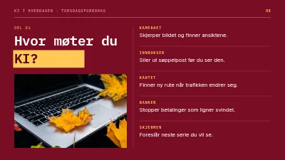Side 3 av KI i hverdagen — foredrag