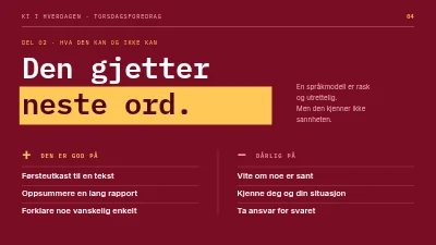 Side 4 av KI i hverdagen — foredrag