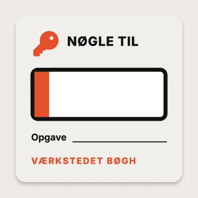 Nøgle-etiket med nummerplade
