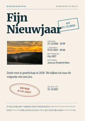 Nieuwjaarskaart als paspoort — Viborg