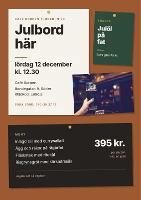 Julbord på puben — anslagstavla