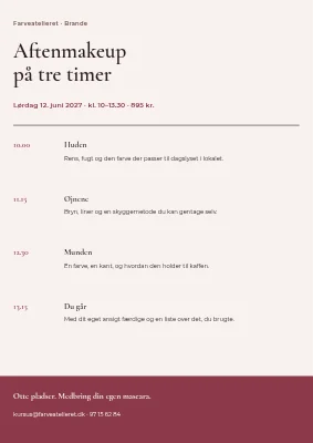 Makeupkursus på tre timer i Brande