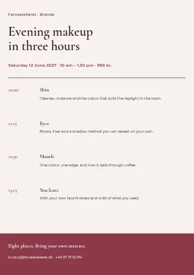 Three-hour makeup course in Brande