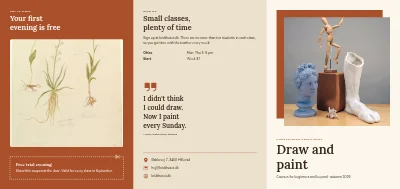 Art school drawing and painting courses