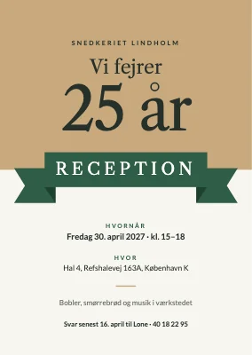 Jubilæumsreception på Refshaleøen — invitation