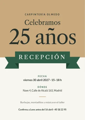 Recepción de aniversario en Refshaleøen — invitación