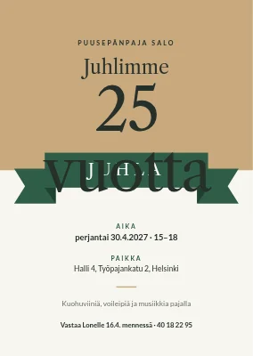 Vuosipäivävastaanotto Refshaleøenilla — kutsu