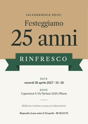 Ricevimento di anniversario a Refshaleøen — invito