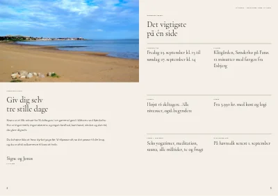 Side 2–3 af Program for yoga-retreat – 12 sider