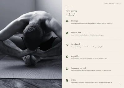 Pages 6–7 of Yoga retreat programme – 12 pages