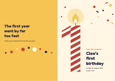 First birthday with a candle