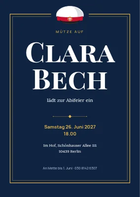 Abschlussfeier — Goldrahmen mit Abschlusshut