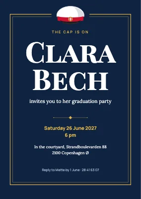 Graduation party — gold frame with cap