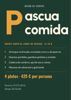 Comida de Pascua en el restaurante — inicial gigante