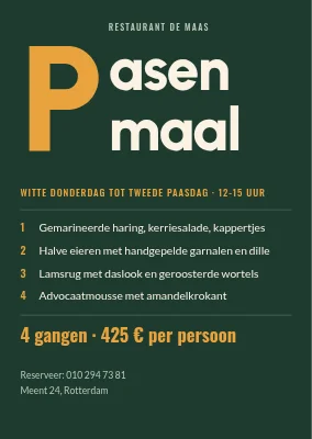 Paaslunch restaurant — gigantische initiaal