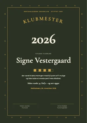 Klubmesterdiplom — skakklub