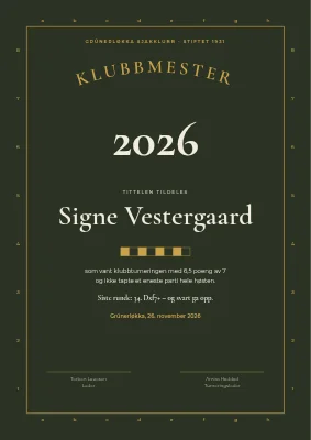 Klubbmesterdiplom — sjakkklubb