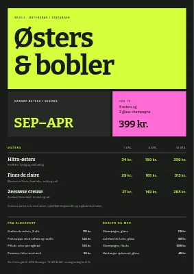 Østersbar — østers og bobler