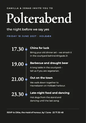 Polterabend — the evening programme
