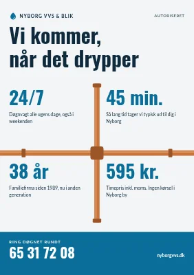 VVS-installatør med døgnvagt i Nyborg