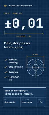 Roll-up til maskinfabrik — præcision på tegning