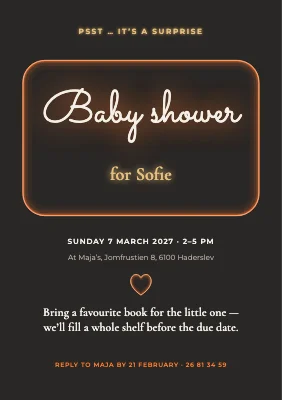 Baby shower — warm neon sign