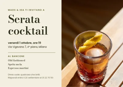 Cocktail party — old fashioned alla luce del sole