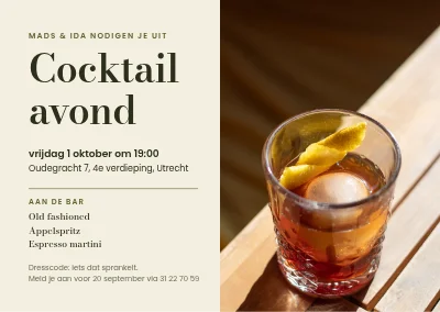 Cocktailparty — old fashioned in zonlicht