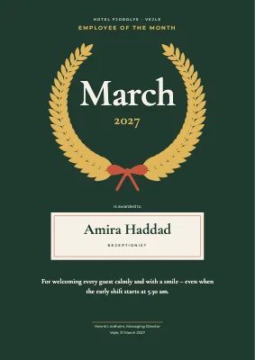 Employee of the month — laurel wreath