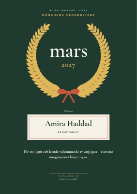Månadens medarbetare — lagerkrans