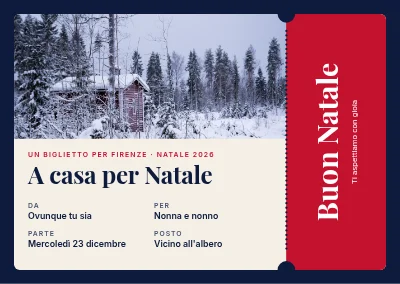 Biglietto di Natale — biglietto per tornare a casa