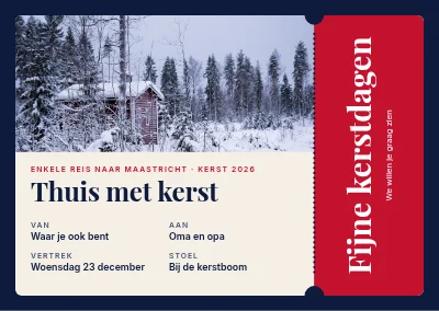 Kerstkaart — kaartje naar huis
