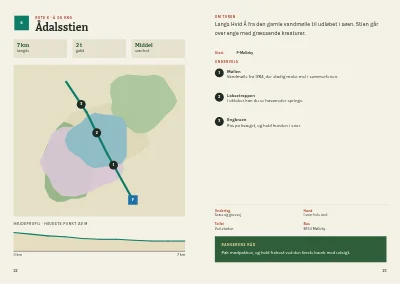 Side 22–23 af Vandreguide til nationalpark – 48 sider