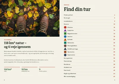 Side 2–3 af Vandreguide til nationalpark – 48 sider