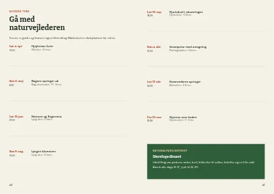 Side 40–41 af Vandreguide til nationalpark – 48 sider