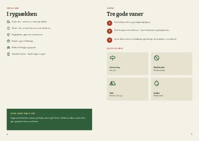 Side 6–7 af Vandreguide til nationalpark – 48 sider