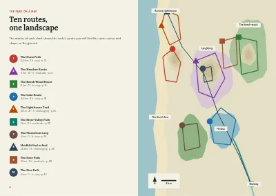 Pages 4–5 of Hiking guide to a national park – 48 pages