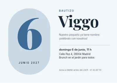 Fiesta del nombre — gran número de la fecha en una cápsula azul escarcha