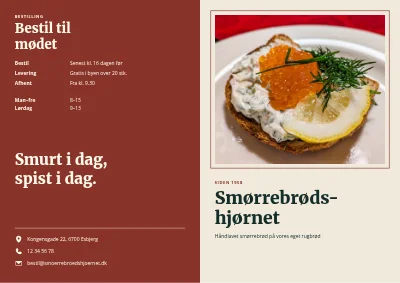 Smørrebrød: menu og bestilling