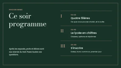 Page 2 de Filières d'études — soirée d'information pour les lycéens