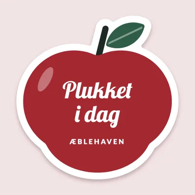 Æblet, plukket i dag
