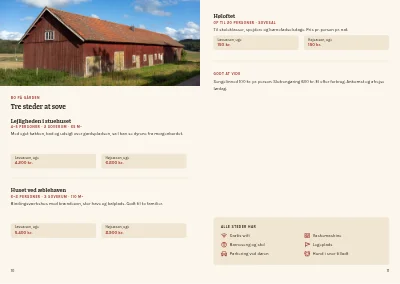 Side 10–11 af Brochure for bondegårdsferie – 16 sider